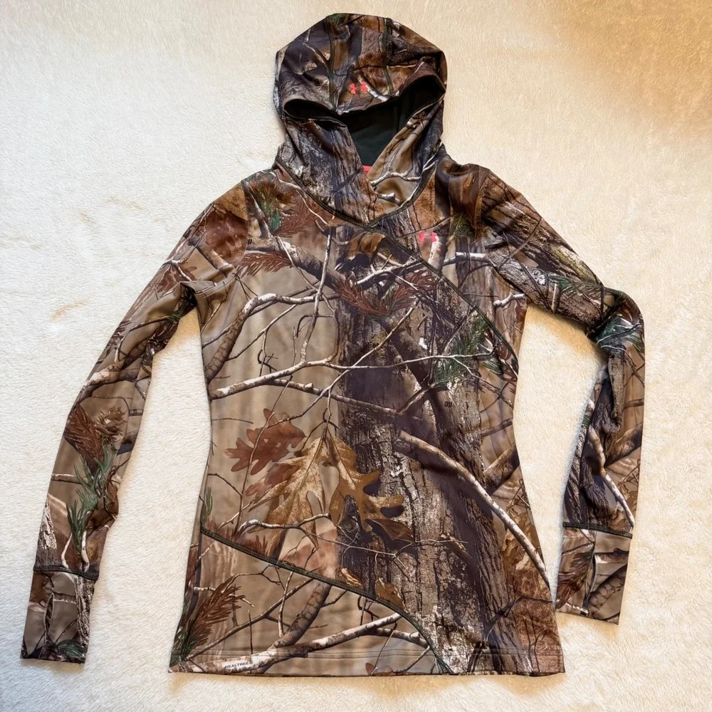 Under Armour ColdGear Infrared Realtree Camo Hunting Hoodie Medium scent control - Picture 1 of 9